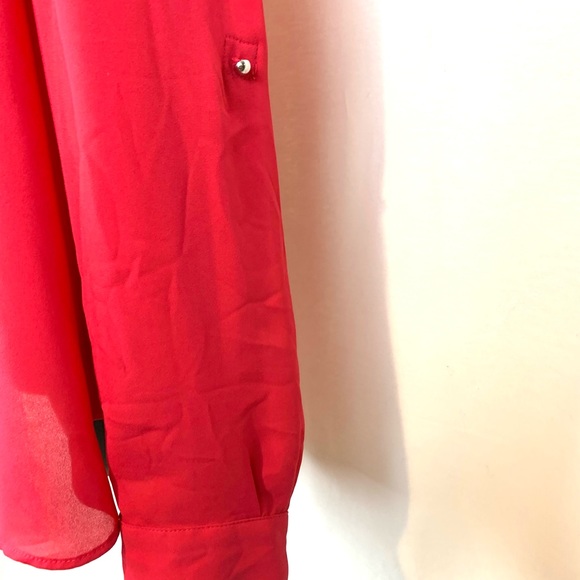 Candie’s roll tab hot pink blouse, size XL - Picture 5 of 7